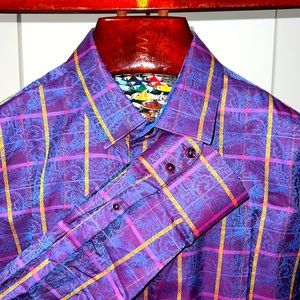 Robert Graham Men’s 100% Cotton Patterned Long Sleeves Casual Button Down Sz. XL